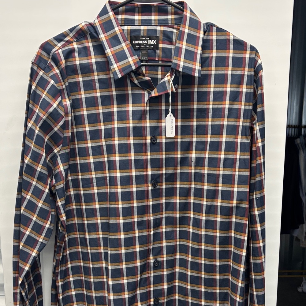 Express Multicolor Plaid Casual Shirt